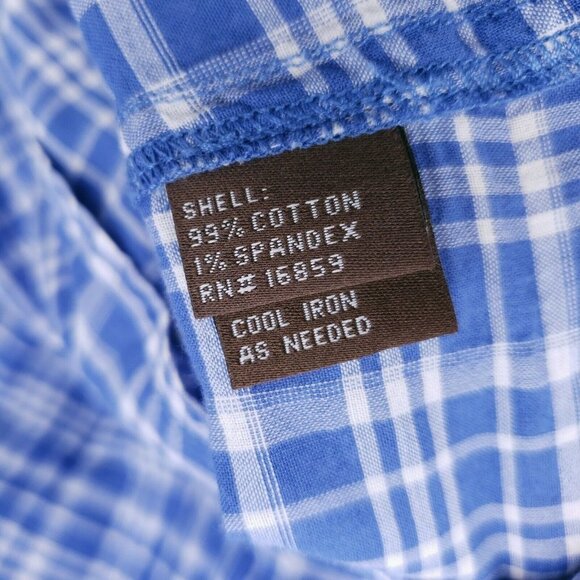 J. McLaughlin Women’s Blue Plaid Cotton Spandex Plaid Button Down Shirt SMALL - Picture 4 of 5